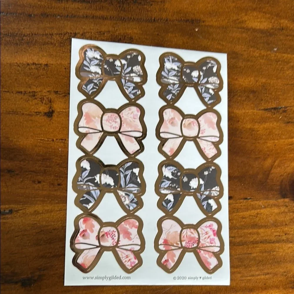Simply Gilded Assorted Bow Stickers bundle of 5 sheets NEW